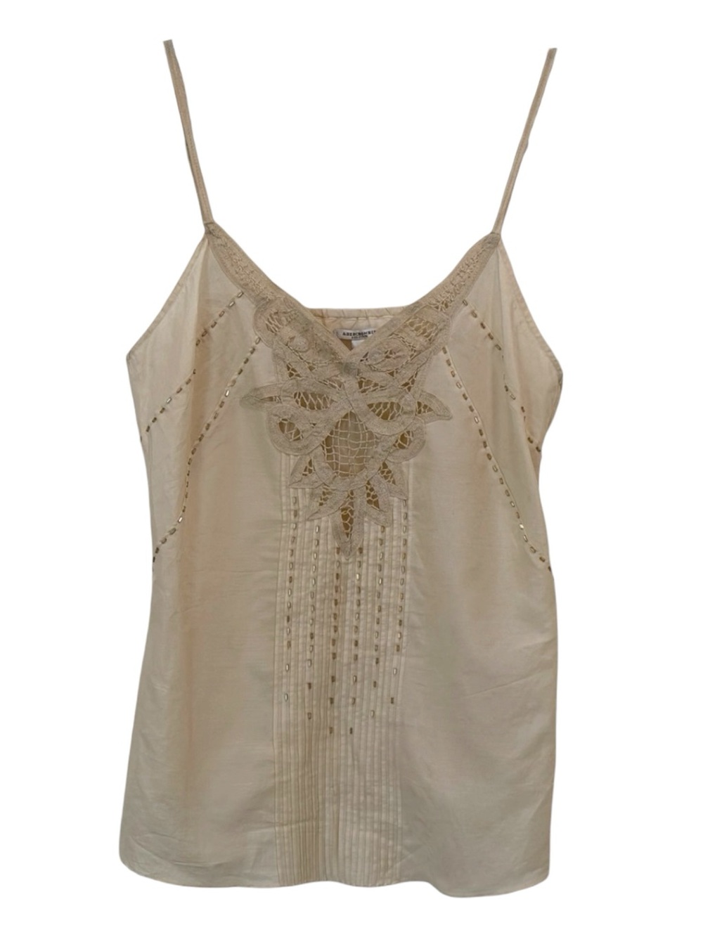 Y2K Abercrombie & Fitch Silk Blend Lace Embroidered Cami - Picture 3 of 7